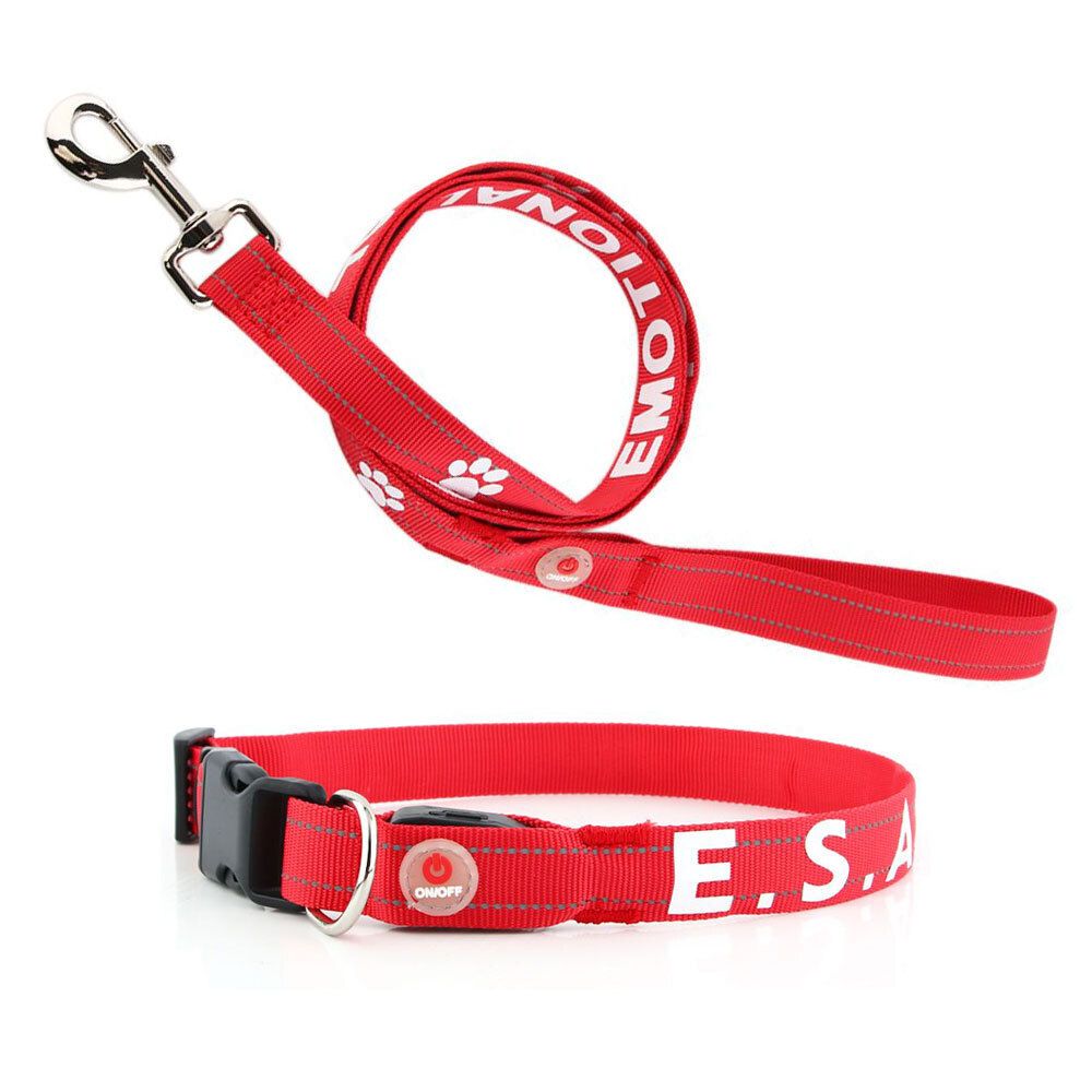 Emotional Support Dog LED Leash and Collar Combo Pack